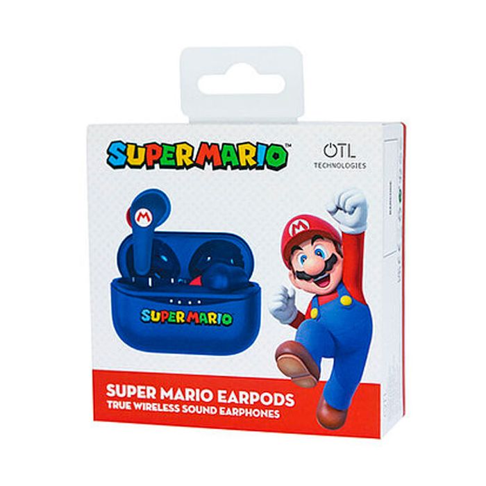 OTL Super Mario Blue Tws EarpodsHeadphonesShow your gaming loyalty with Super Mario TWS earpods! The most iconic "M" symbol from Mario's red cap is featured on both earbuds to give you a boost during listening time. TWS (True Wireless Stereo) technology a
